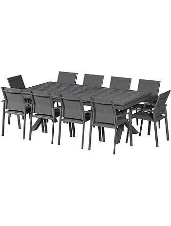 Table de jardin extensible 12 places en aluminium AXIOME