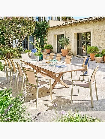 Table de jardin extensible 12 places en aluminium AXIOME
