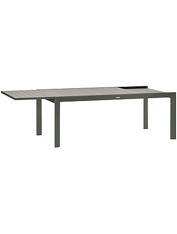 Table de jardin extensible 12 places en aluminium effet bois ÉVASION