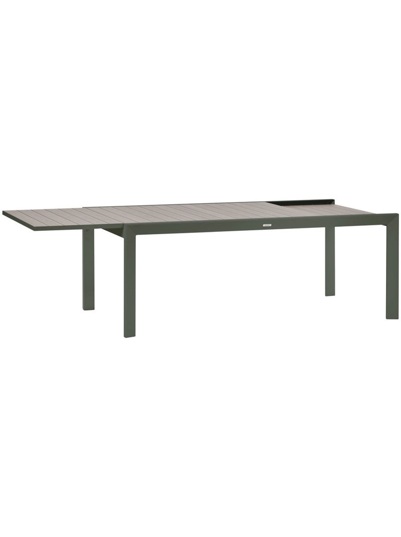 Table de jardin extensible 12 places en aluminium effet bois ÉVASION Beige - Kiabi