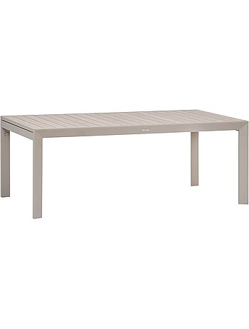 Table de jardin extensible 12 places en aluminium effet bois ÉVASION