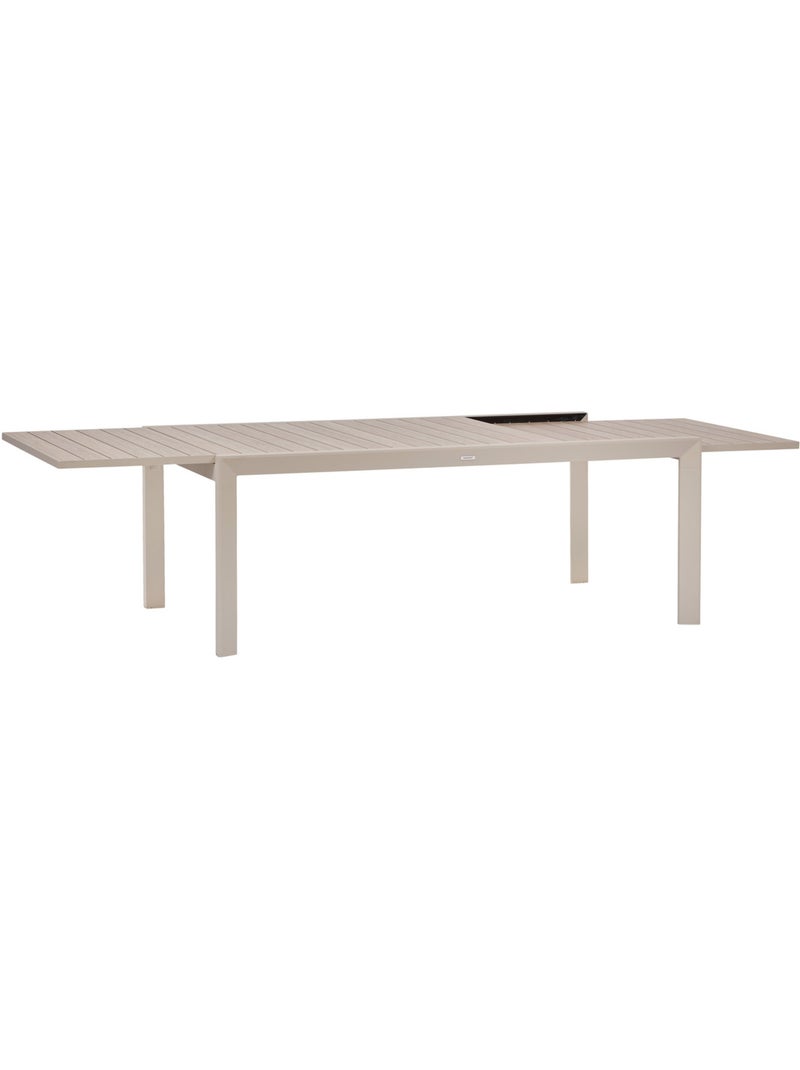 Table de jardin extensible 12 places en aluminium effet bois ÉVASION Lin - Kiabi