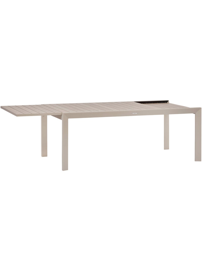 Table de jardin extensible 12 places en aluminium effet bois ÉVASION Lin - Kiabi