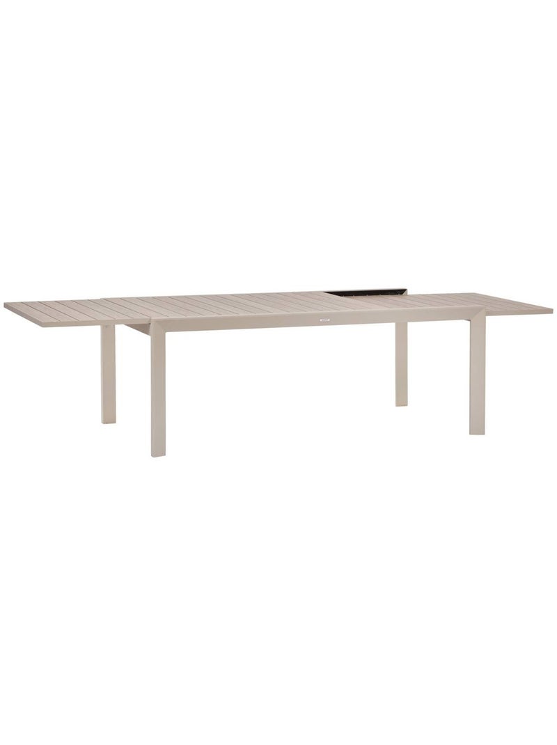 Table de jardin extensible 12 places en aluminium effet bois ÉVASION Lin - Kiabi