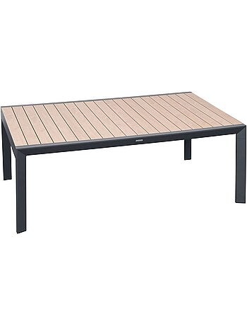 Table de jardin extensible 12 places en aluminium effet bois ÉVASION
