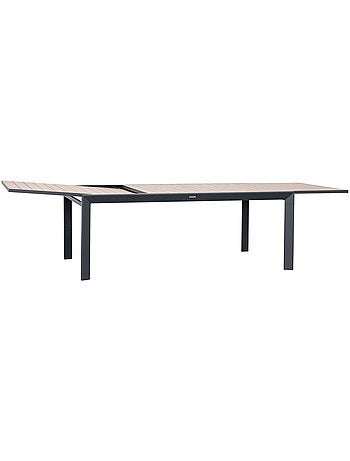 Table de jardin extensible 12 places en aluminium effet bois ÉVASION