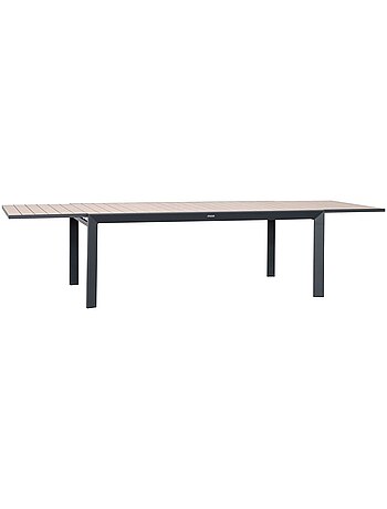 Table de jardin extensible 12 places en aluminium effet bois ÉVASION