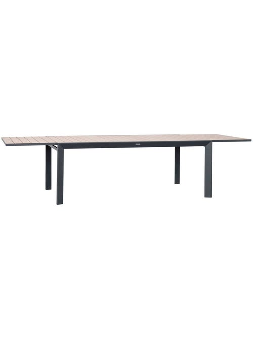 Table de jardin extensible 12 places en aluminium effet bois ÉVASION - Kiabi
