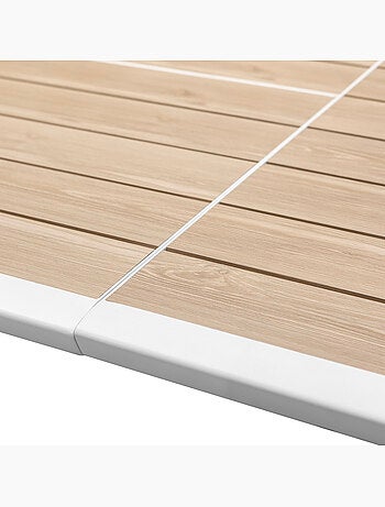 Table de jardin extensible 12 places en aluminium effet bois PAVANE