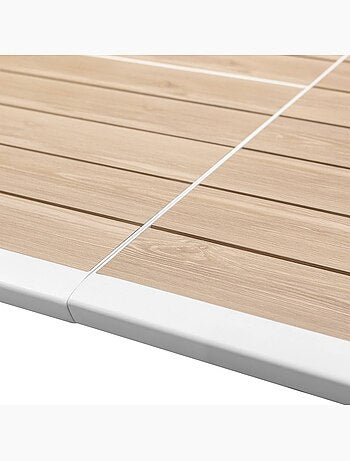Table de jardin extensible 12 places en aluminium effet bois PAVANE