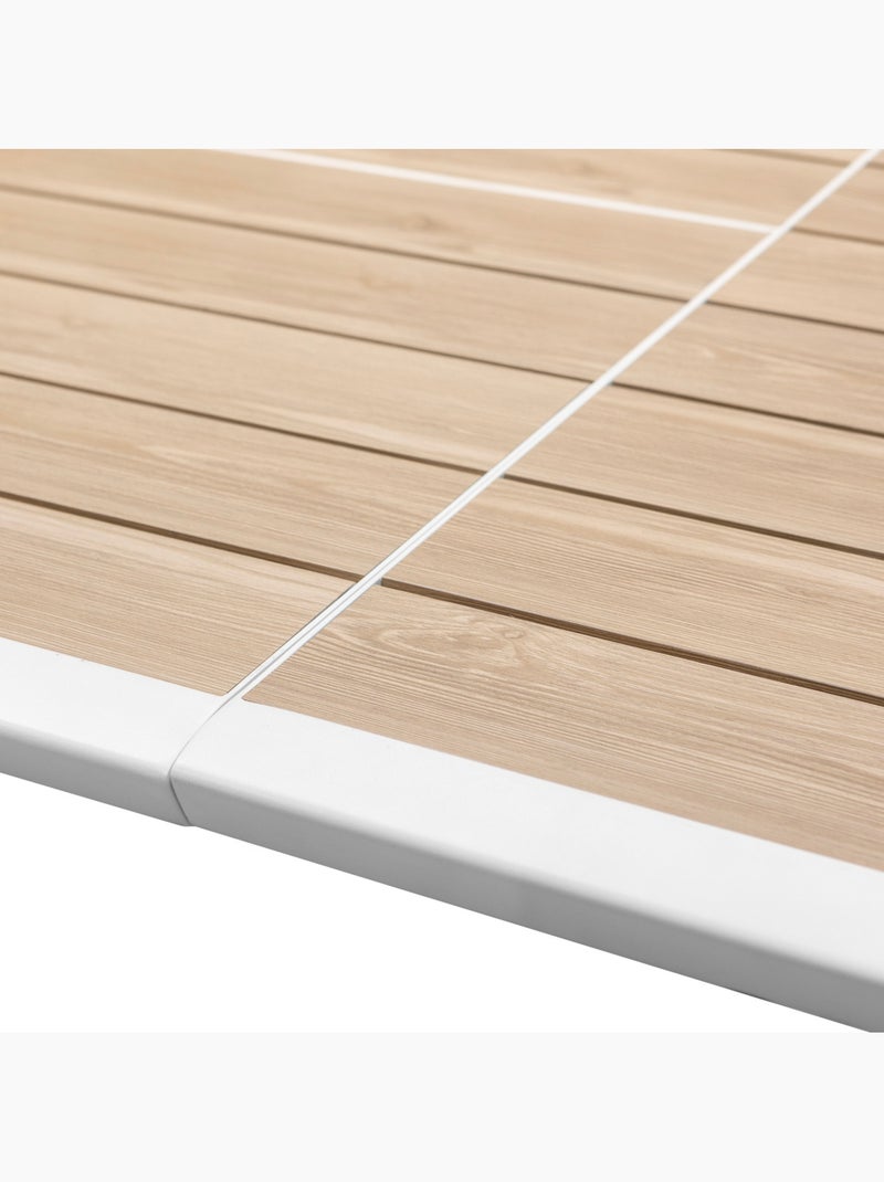 Table de jardin extensible 12 places en aluminium effet bois PAVANE Blanc - Kiabi