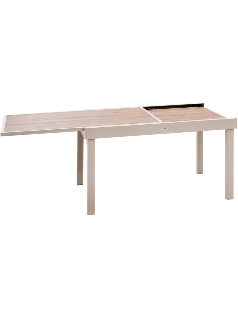 Table de jardin extensible 12 places en aluminium et verre PIAZZA Beige argile - Kiabi
