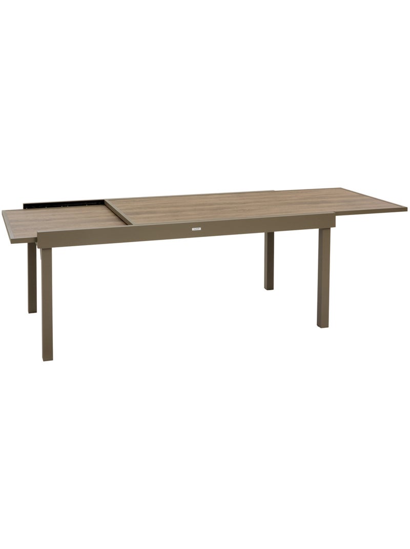 Table de jardin extensible 12 places en aluminium et verre PIAZZA Marron - Kiabi