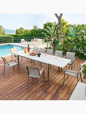 Table de jardin extensible 12 places en aluminium LUZANE