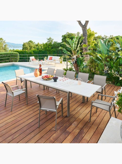 Table de jardin extensible 12 places en aluminium LUZANE - Kiabi Table de jardin extensible 12 places en aluminium LUZANE - Kiabi