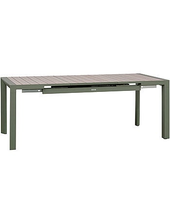 Table de jardin extensible 8 places en aluminium effet bois ÉVASION
