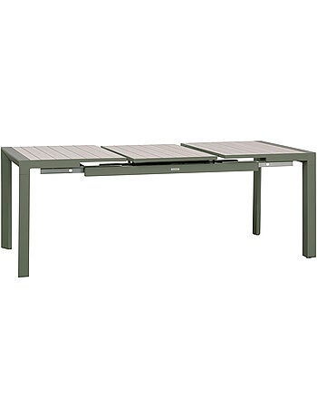 Table de jardin extensible 8 places en aluminium effet bois ÉVASION