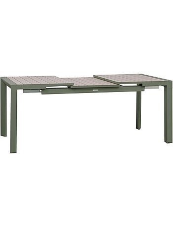 Table de jardin extensible 8 places en aluminium effet bois ÉVASION