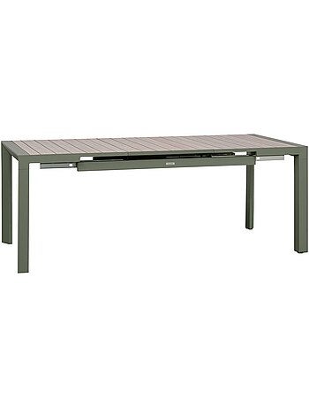 Table de jardin extensible 8 places en aluminium effet bois ÉVASION