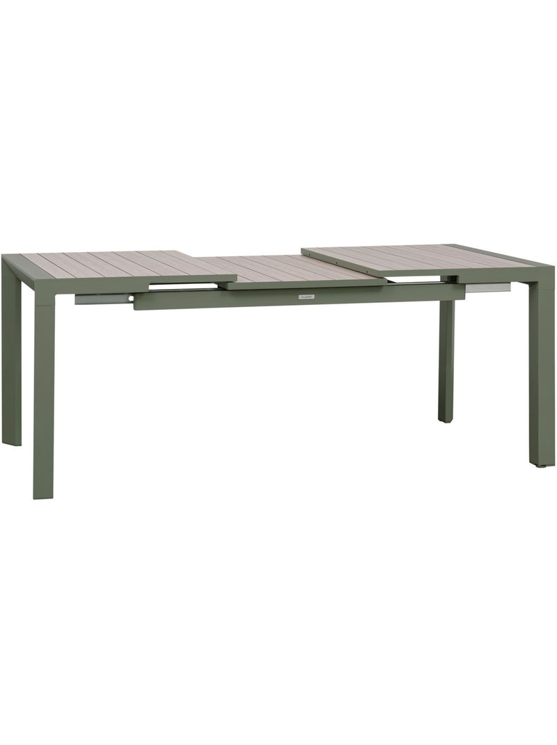 Table de jardin extensible 8 places en aluminium effet bois ÉVASION Beige - Kiabi