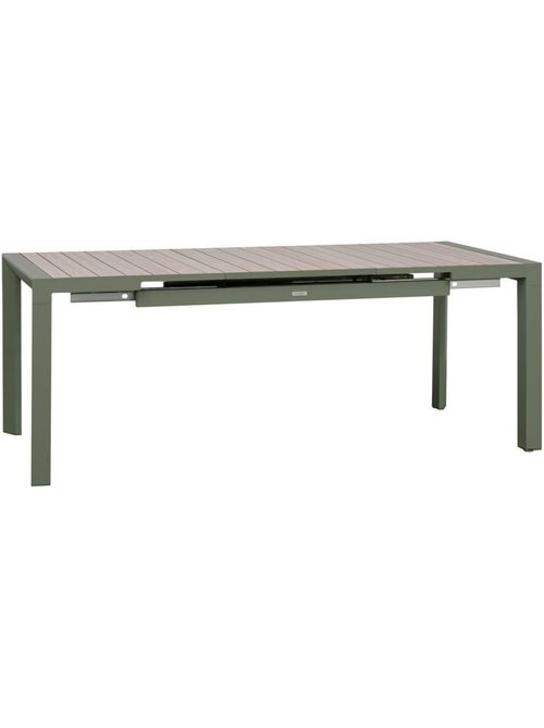 Table de jardin extensible 8 places en aluminium effet bois ÉVASION - Kiabi Table de jardin extensible 8 places en aluminium effet bois ÉVASION - Kiabi