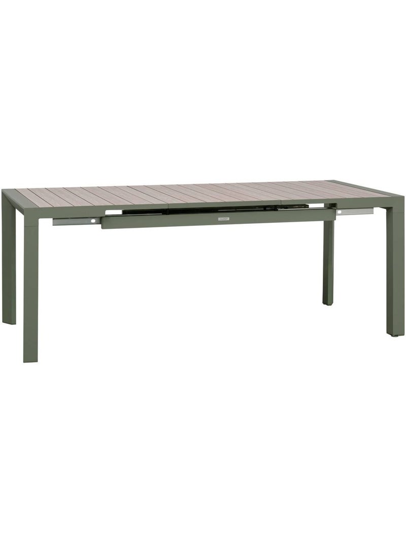 Table de jardin extensible 8 places en aluminium effet bois ÉVASION Beige - Kiabi