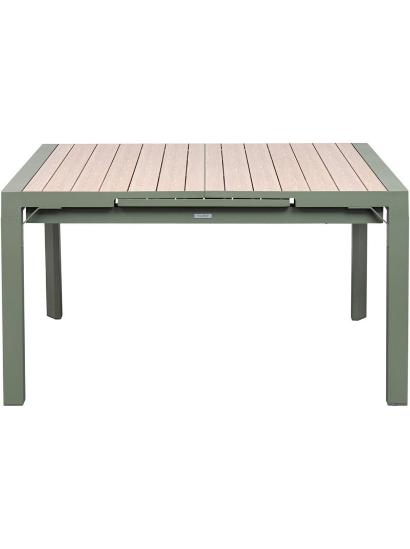 Table de jardin extensible carrée 10 places en aluminium effet bois ÉVASION Beige - Kiabi