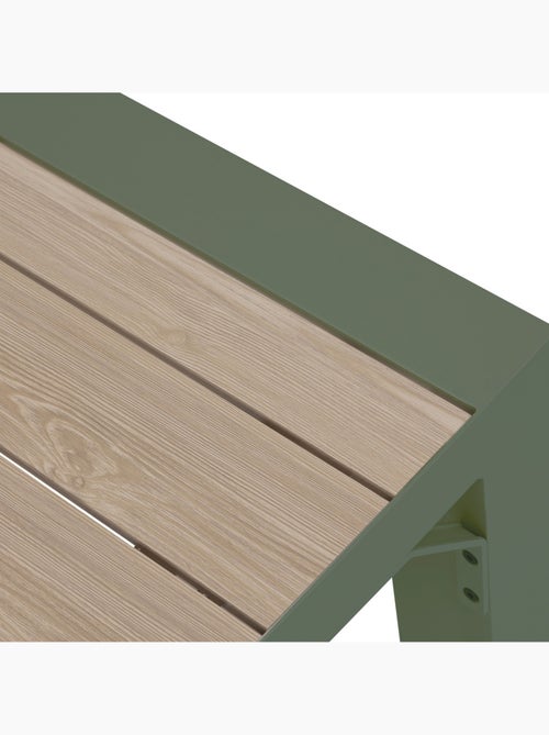 Table de jardin extensible carrée 10 places en aluminium effet bois ÉVASION - Kiabi Table de jardin extensible carrée 10 places en aluminium effet bois ÉVASION - Kiabi