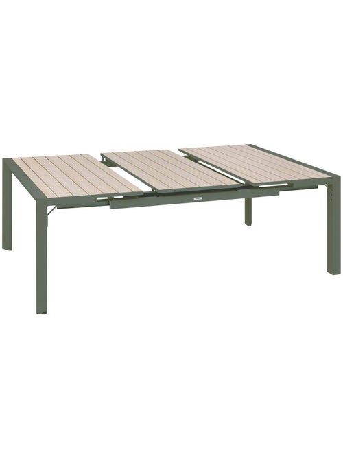 Table de jardin extensible carrée 10 places en aluminium effet bois ÉVASION - Kiabi