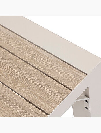 Table de jardin extensible carrée 10 places en aluminium effet bois ÉVASION