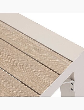 Table de jardin extensible carrée 10 places en aluminium effet bois ÉVASION
