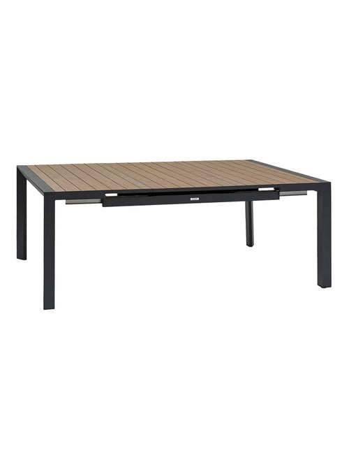 Table de jardin extensible carrée en aluminium effet bois 10 places EVASION - Kiabi