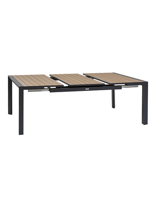 Table de jardin extensible carrée en aluminium effet bois 10 places EVASION - Kiabi