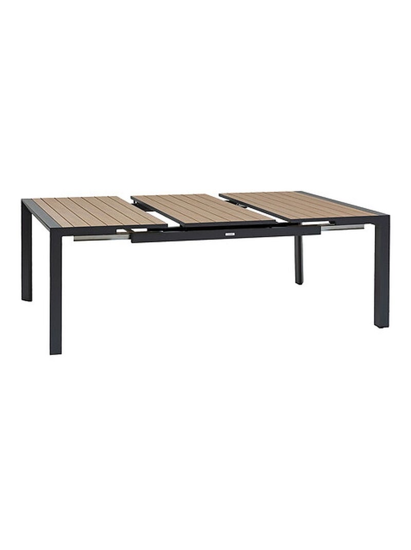 Table de jardin extensible carrée en aluminium effet bois 10 places EVASION Marron - Kiabi