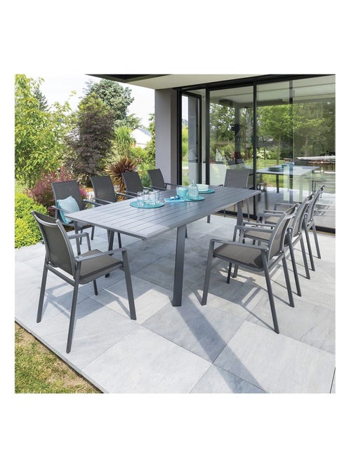 Table de jardin extensible en aluminium 10 places PAVANE - Kiabi