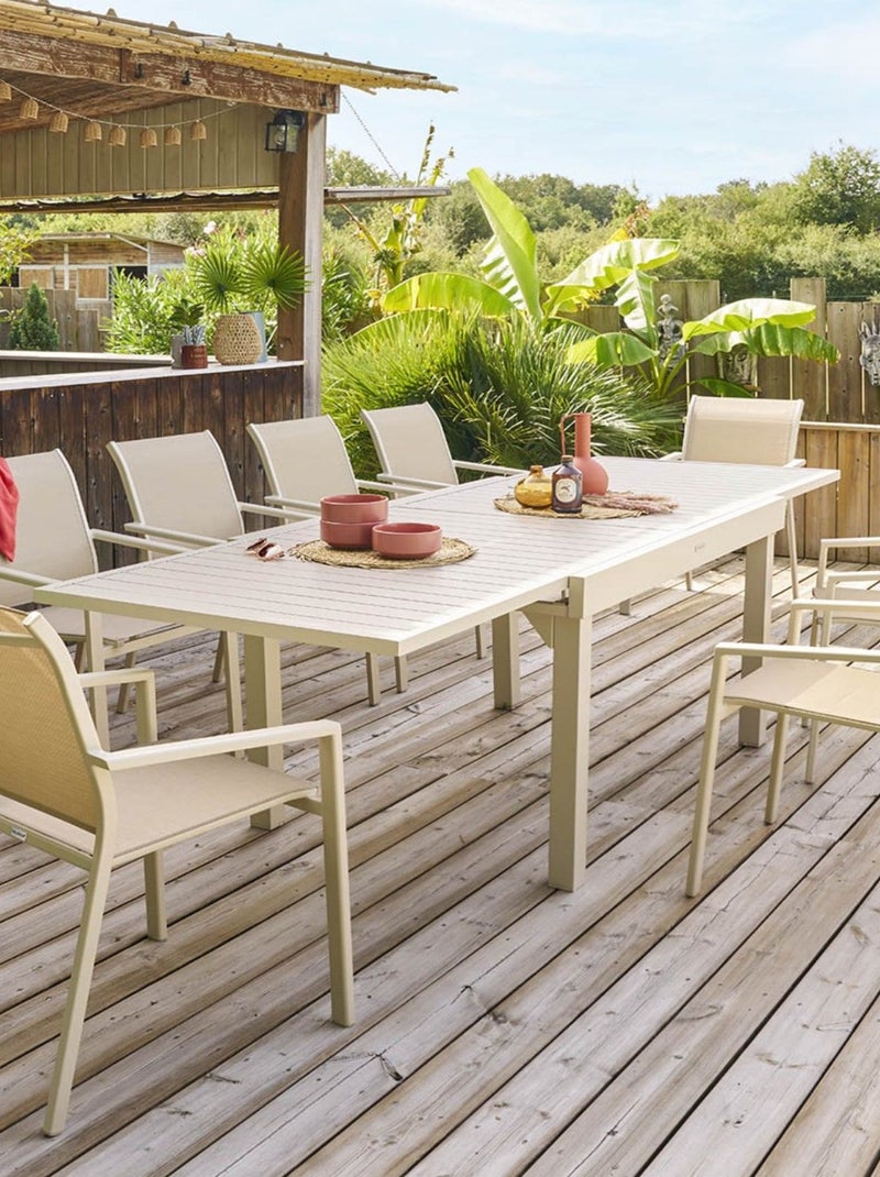 Table de jardin extensible en aluminium 10 places PIAZZA Beige - Kiabi