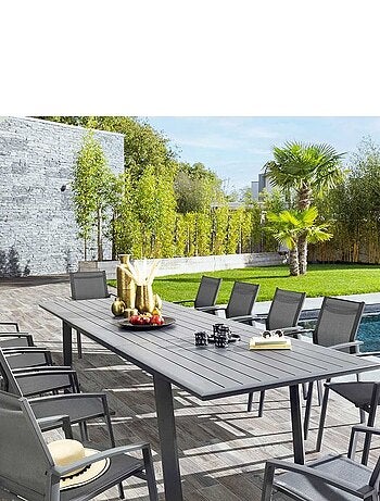 Table de jardin extensible en aluminium 12 places PAVANE