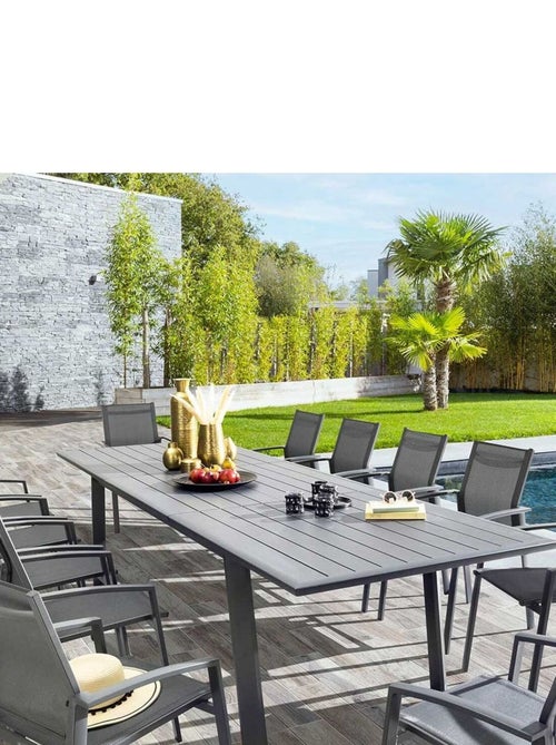 Table de jardin extensible en aluminium 12 places PAVANE - Kiabi