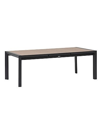 Table de jardin extensible en aluminium effet bois 10 places EVASION