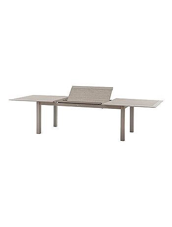 Table de jardin extensible en aluminium effet bois 12 places ALLURE