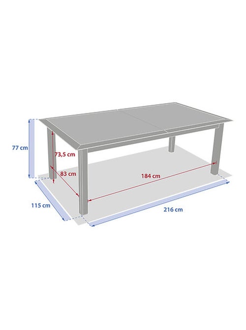 Table de jardin extensible en aluminium effet bois 12 places ALLURE - Kiabi