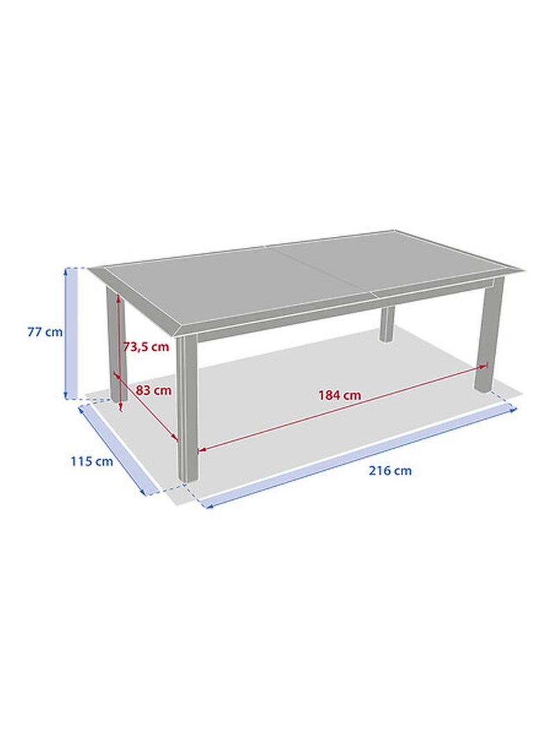 Table de jardin extensible en aluminium effet bois 12 places ALLURE Beige - Kiabi