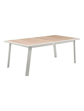 Table de jardin extensible en aluminium effet bois 12 places PAVANE