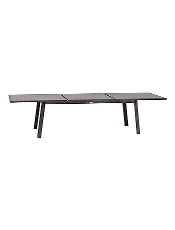 Table de jardin extensible en aluminium effet bois 12 places PAVANE