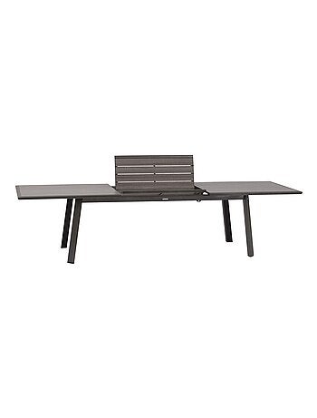 Table de jardin extensible en aluminium effet bois 12 places PAVANE