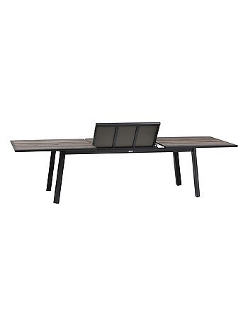 Table de jardin extensible en aluminium effet bois 12 places PAVANE