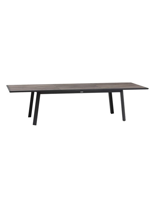 Table de jardin extensible en aluminium effet bois 12 places PAVANE - Kiabi