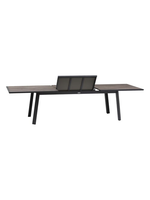 Table de jardin extensible en aluminium effet bois 12 places PAVANE - Kiabi