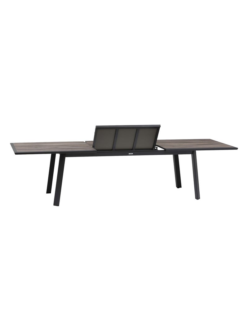 Table de jardin extensible en aluminium effet bois 12 places PAVANE Marron - Kiabi