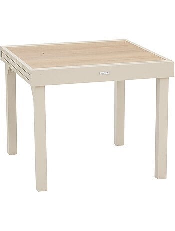 Table de jardin extensible en aluminium effet bois 8 places PIAZZA